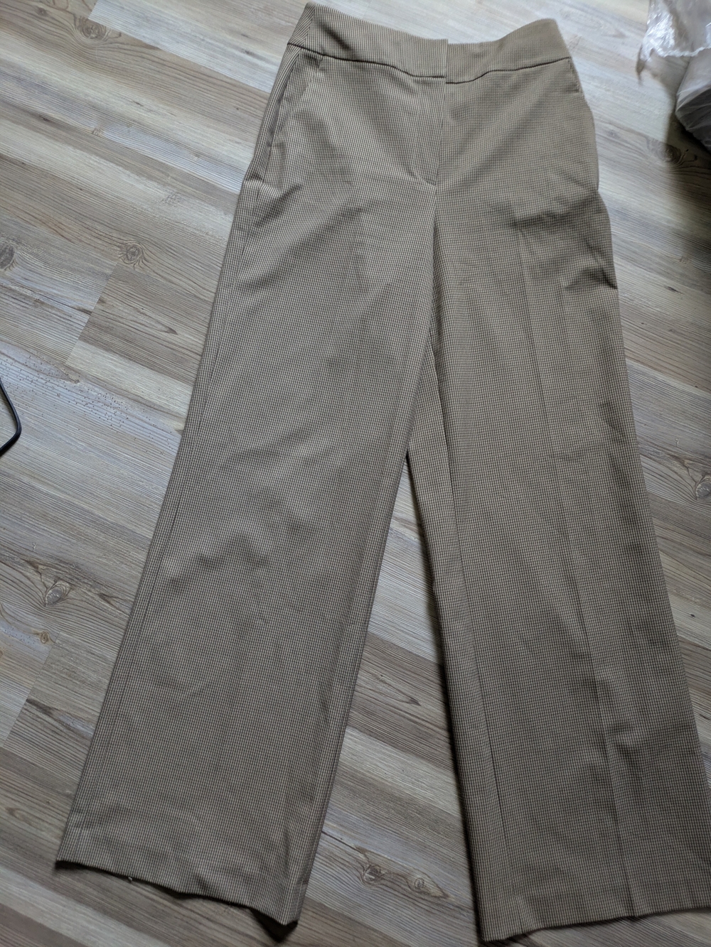 High-Rise Wide Leg Pants - Beige